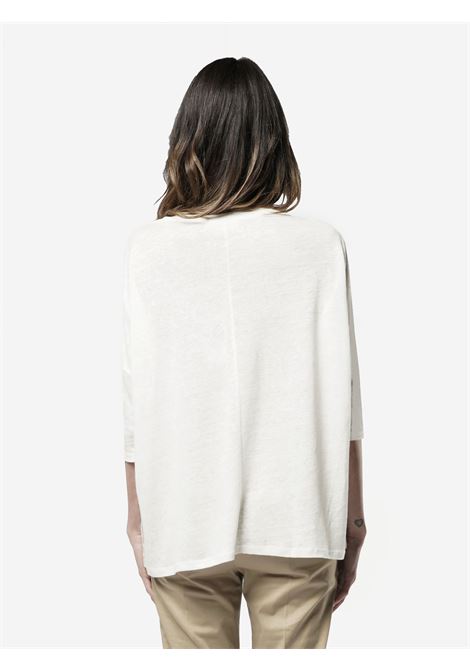 T-shirt scollo a V oversize in lino NOT SHY | T- Shirt | EMILIE-4405005ECRU